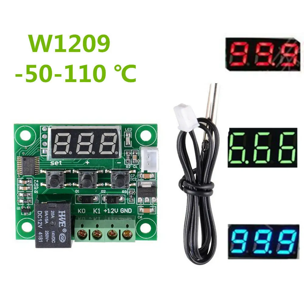 Умная RDC 12 V цифровая температура отопления охлаждения термостат для контроля температуры реле-50-110 ℃ датчик