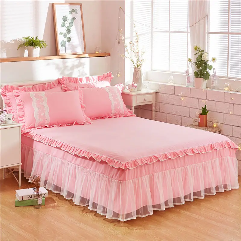 Buy Cotton Solid Color Bed Skirt 1.2m 1.5m 1.8m 2m