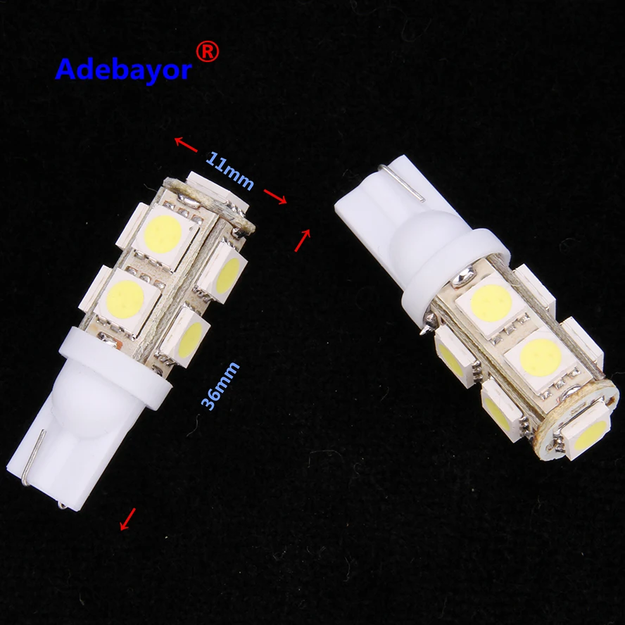 

Wholesale 50 X T10 194 921 168 W5W 9 SMD 5050 LED Car Light Bulb Lamp Wedge Vehicle Auto Side Tail Lights Bulbs Interior Dome12V