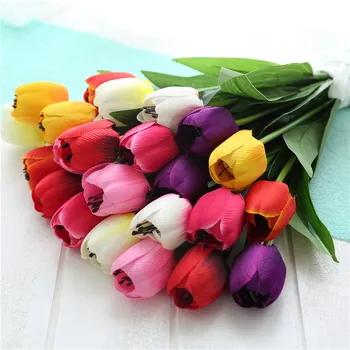 1pclot Real Touch Flowers Latex Tulips Flower Artificial Bouquet Fake Flower Wedding Bouquet Decor Flowers for Home Party Decor