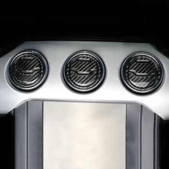 

Carbon Fiber Car Interior Central Air Conditioner Outlet Decorative Cover Sticker For Ford Mustang 2015 2016 2017 accessories