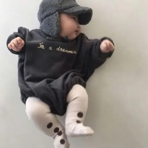 

2018 Ins Autumn Korean Babies bodysuit Wear Baggy Sweater Winter Sweatshirt Girl Winter Girls Hoodies bodysuit Girls Clothes