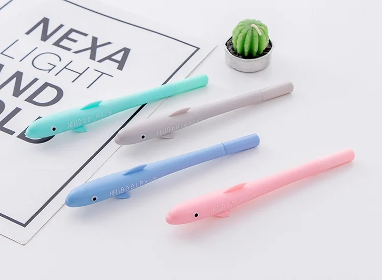 40 шт. kawaii ручка Творческий Дельфин Форма гелевые ручки для школы офис набор карандашей Милая ручка для детей обучения прелестный подарок
