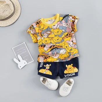 Hot Baby Boys Clothing Sets Brand Cartoon Bear Children Summer Boys Girl Clothes Kids Set Cotton T-shit + Short Pants 1