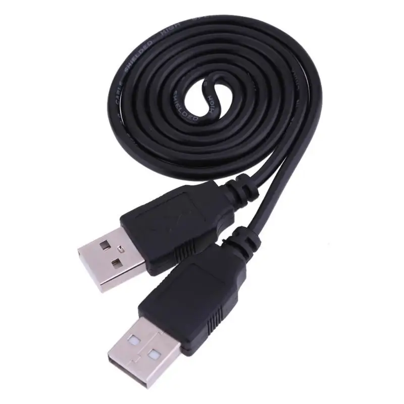 

0.8m/2.6ft pure Copper USB 2.0 AM Male To AM Male Copper Data Transfer Cable Wire Line Cord Lead Black for computer