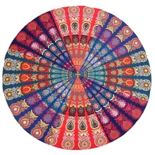 Полотенце круглая индийская Мандала Цветочный Принт гобелен настенный пляжный коврик для йоги декоративное круглое пляжное полотенце 150 см