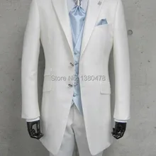 Индивидуальный заказ длинные белые билетов Карманный Жених Смокинги для женихов Best человек Пик нагрудные Женихи Для мужчин Нарядные Костюмы для свадьбы bridegroomjacketpantstievest