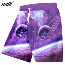 UJWI летние мужские шорты с 3D принтом фиолетовые мечты галактики пляжные шорты Фитнес Брюки Модные мужские бермуды boardкороткие Плюс Размер 6XL