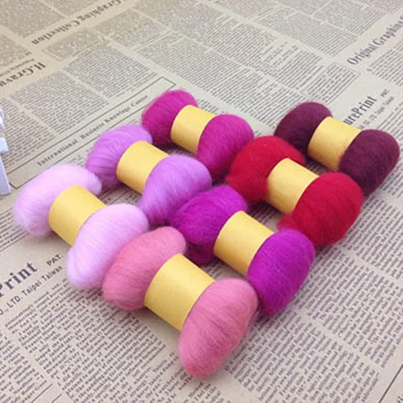 

7 Colors 35g Natural Wool Needle Felting Mat Hand Craft Starter Kit for Fun Doll Needlework Raw Hand Spinning DIY Sewing H009