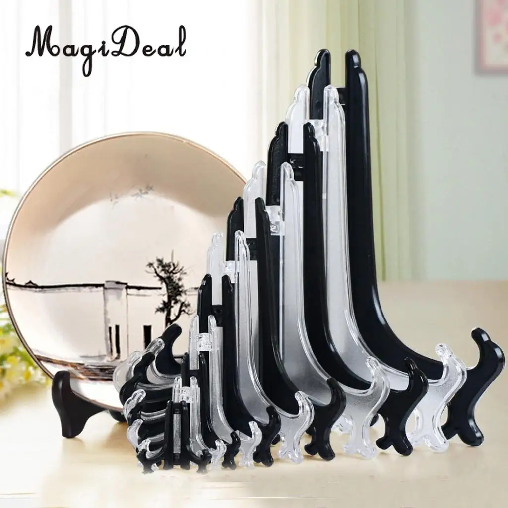 5pcs 4''-12'' Display Stand Black Easels Plate Display Photo Holder Stand Displays Picture Frames Cookbooks Decorative Plates