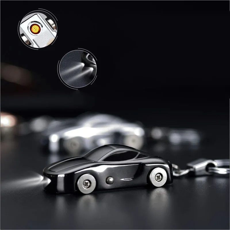 

USB Charging Electronic Cigarette Lighter Metal Pendant Creative Portable Mini Lighters New Sports Car Model Lighter