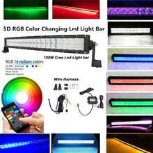 32 «180 Вт 5D Светодиодные Бар RGB Строб Вспышка Многоцветная Светодиодная Сигнальная лампа Bluetooth 4.0 andAndroid IOS APP управления жгут Проводов
