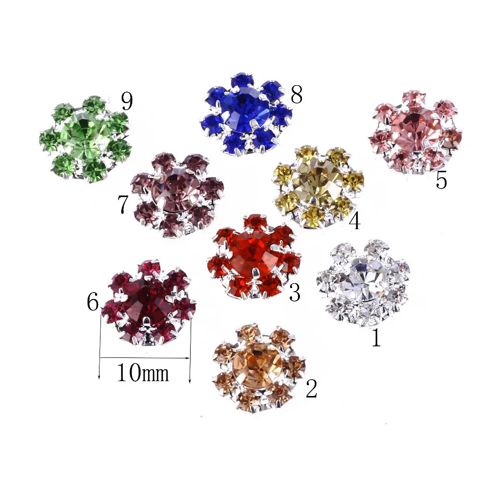 ZMASEY плоские с оборота металлические пуговицы 10 шт./лот 10 мм Швейные Стразы разноцветные кнопки Diy аксессуары для свадебных украшений