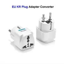 Universal EU German KR Plug Adapter 2 Pin US AU UK To Euro European Europe Euro KR AC Travel Power Adapter Plug Socket Outlet