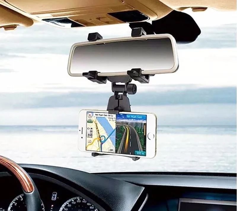 

Adjustable Rotary GPS Mobile Phone Car Auto Rearview Mirror Mount Holders Stands For Xiaomi Redmi 4X,Oppo F3 Plus,For Nokia 5