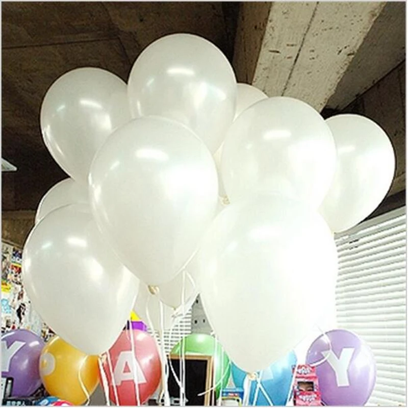 50pcs/lot 10inch White Latex Balloon Air Balls Inflatable Wedding Party Decoration Birthday Kid