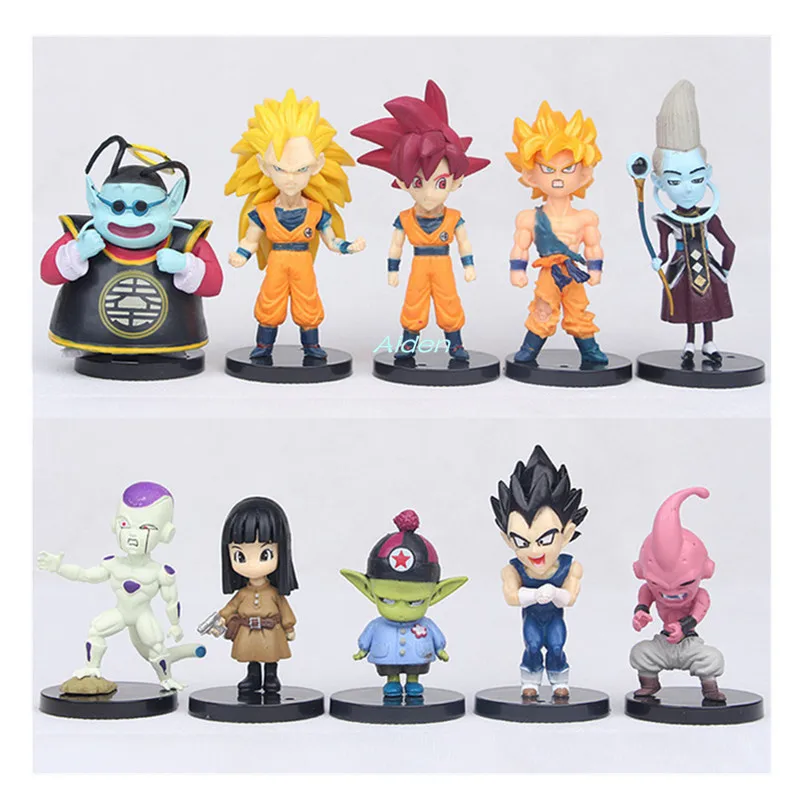 10 шт./компл. Dragon Ball Сон Гоку Сын Гохан Kulilin сын пикколо Готен Вегета из ПВХ фигурку Коллекционная модель игрушки OPP 10 см B850
