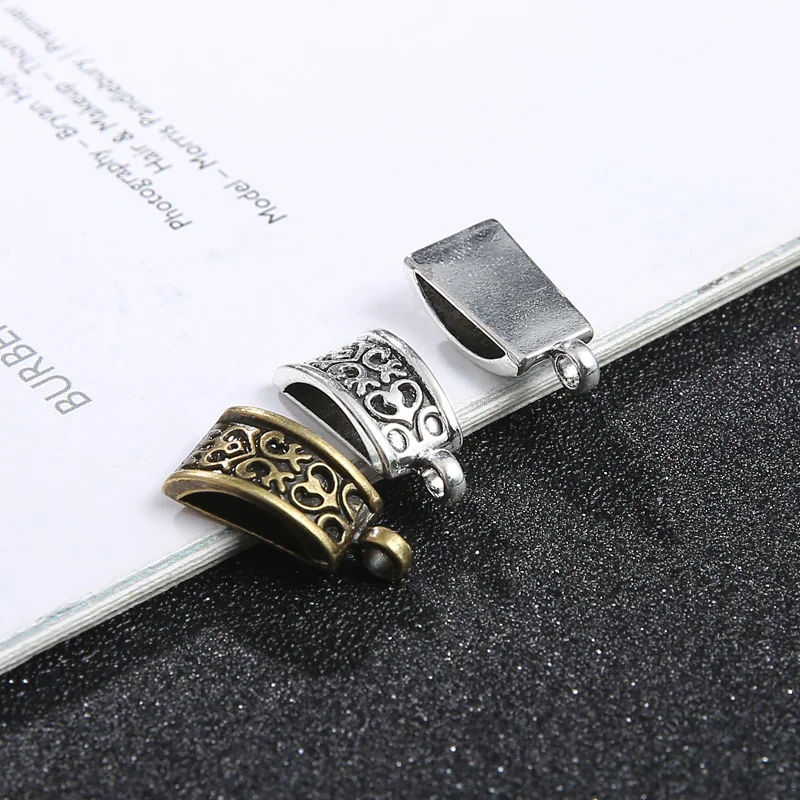 

Vintage Silver Metal Pendant Clips & Pendant Clasps DIY Jewelry Findings for Necklace Pendants Makings 60pieces/lot