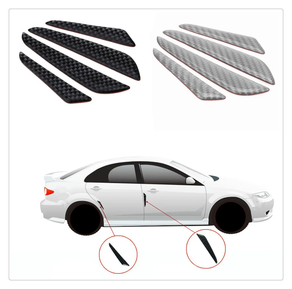 4 pcs car shape carbon fiber bumper door edge anti-collision strip for Chevrolet GPiX Jay Groove Beat Avalanche 34 | Автомобили и