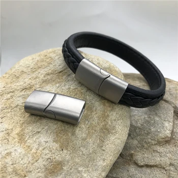 

Wonlee Winle Stainless Steel 6*12mm Frosted Magnetic Clasp Magnet Hook Jewelry Findings For DIY Men Leather Bracelet