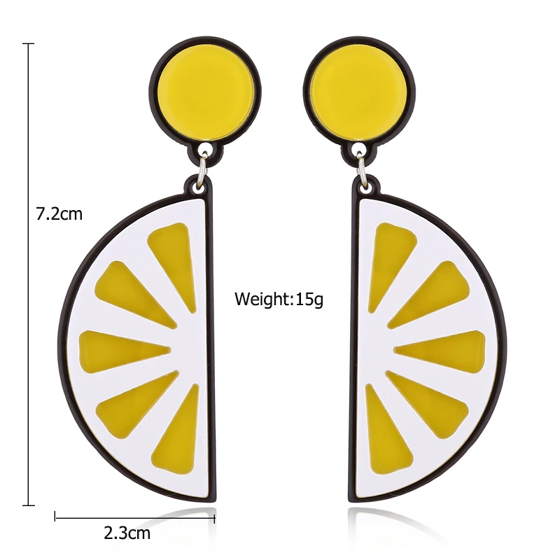 XIYANIKE акриловые серьги для женщин Арбуз Лимон, клубника лето Подсолнух киви помидор преувеличенные серьги-Вишенки