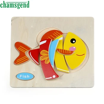 

High Quality Wooden Cute Fish Puzzle Educational Developmental Baby Kids Training Educational Puzzles Toy 2019 Hot