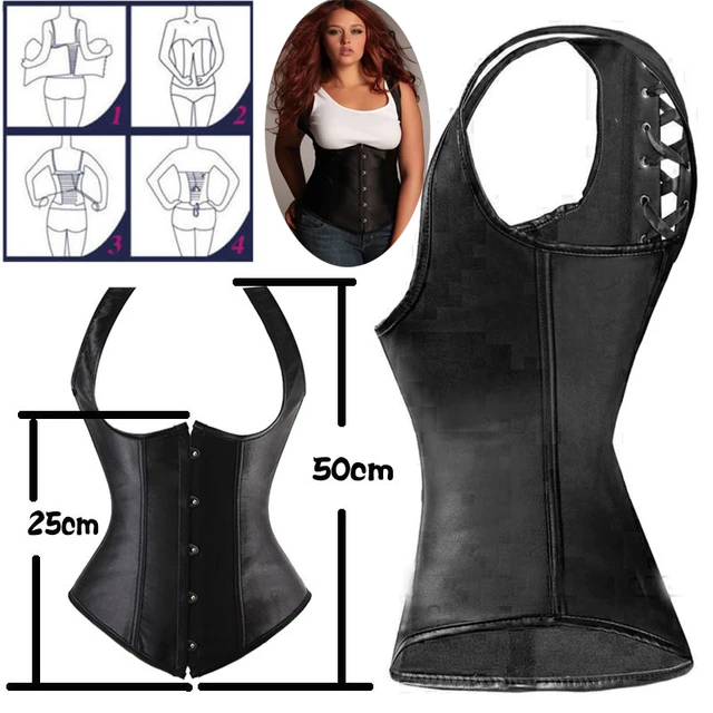 hot sexy waist trainer corset steel boned steampunk lace up corsets plus size steel boned corsets
