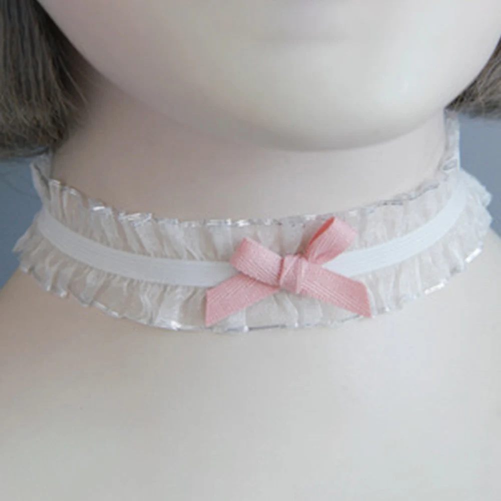 

New Arrival Choker Necklace Women Female Pink Rope Bow Tie Necklaces & Pendants Collar Bijoux