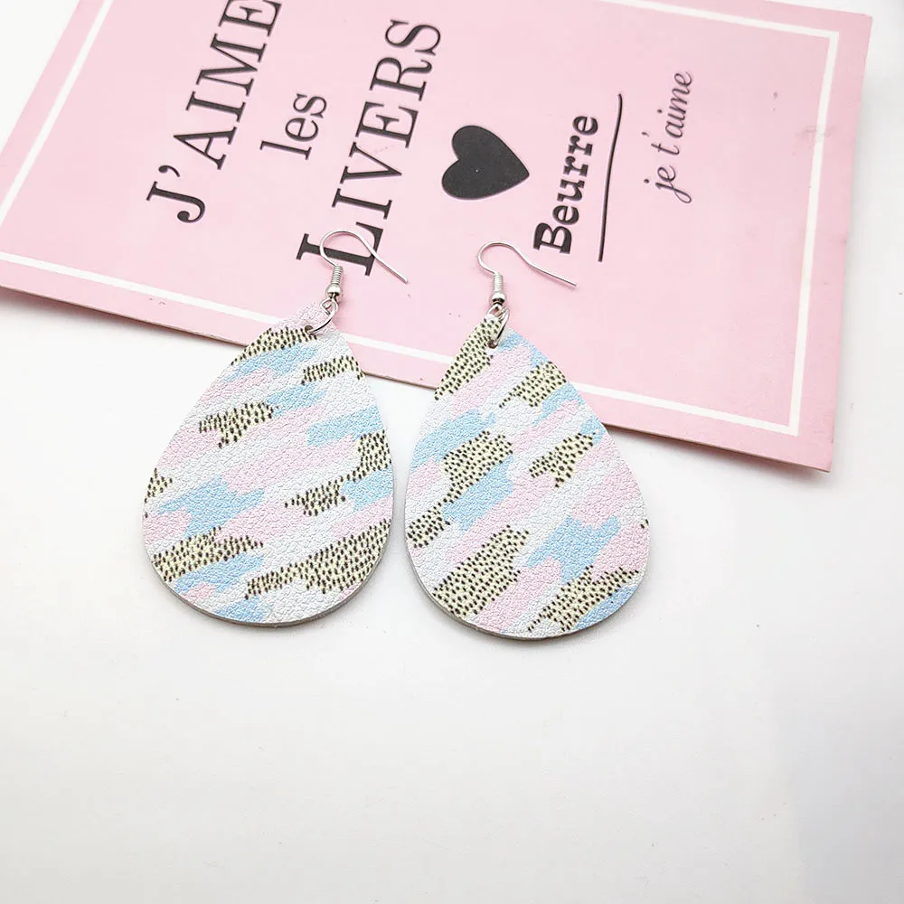 

Fashion Jewelry Leopard Leather Earrings Simple Double Leopard Print Drop Earrings Women Wedding Jewelry 2019 W264