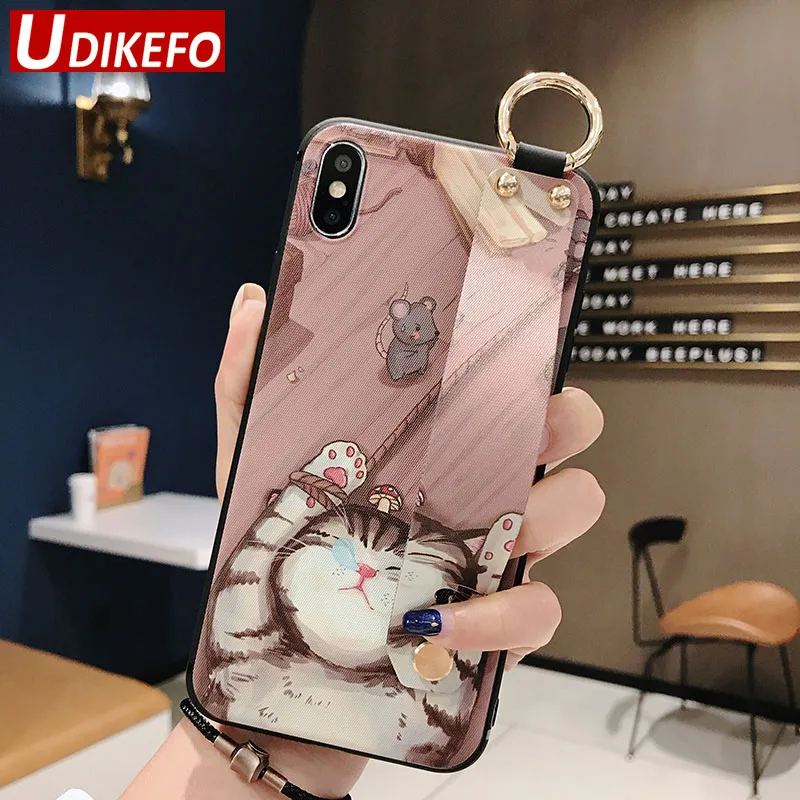 

Wrist Strap Hand Band Case For Samsung Galaxy S10e S8 S9 S10 Plus Note 9 8 Animals Pattern Finger Ring TPU Cover Stand Coque