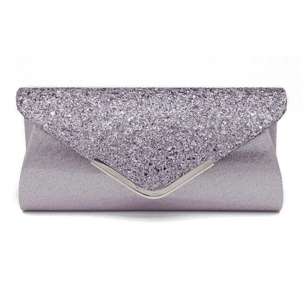 Fashion Lady Women Glitter Clutch Wallet Long Evening Wedding Prom Purse Handbag