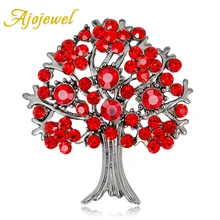 

Ajojewel 2019 New Vintage Brooch Rhinestone Tree Women Brooch Retro Jewelry Drop Ship Wholesale