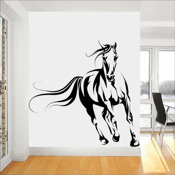 

Wild Horse in the wind Colt Stallion Mustang Pony Wilderness Living Room Bedroom Home DecorRemovable Vinyl Art Wall Sticker B166