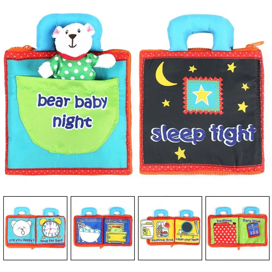 

Colorful Newborn Cloth Book Baby Toddler Little Bear Three-Dimensional Soft Books Tear-proof Infant Educational Reading Book Toy