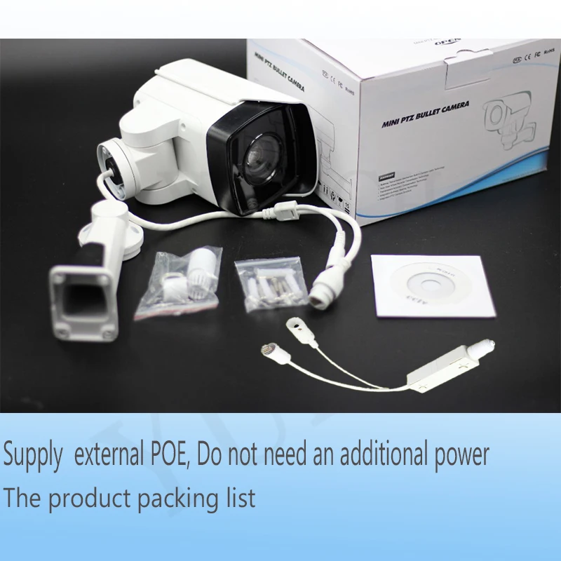 YUNCH 2.0MP 1080 P мини PTZ Пуля IP Камера 10X зум Ночное видение ИК 80 м Водонепроницаемый IR CUT
