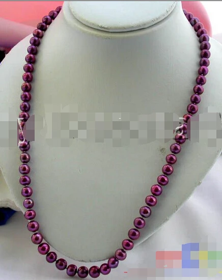 

Free shipping >>>>>>p779 24" 9MM ROUND PURPLE CULTURED PEARL NECKLACE