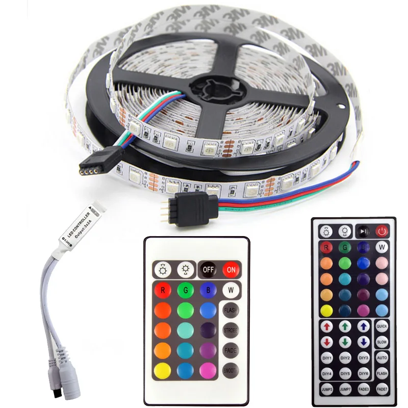 Светодиодная лента с дистанционным управлением 220 В 20 цветов RGB 15 м М 5050 Гибкие