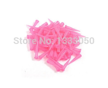 

100 Pcs Industrial 0 58mm Inner Dia Tip 20ga Dispensing Needles Pink