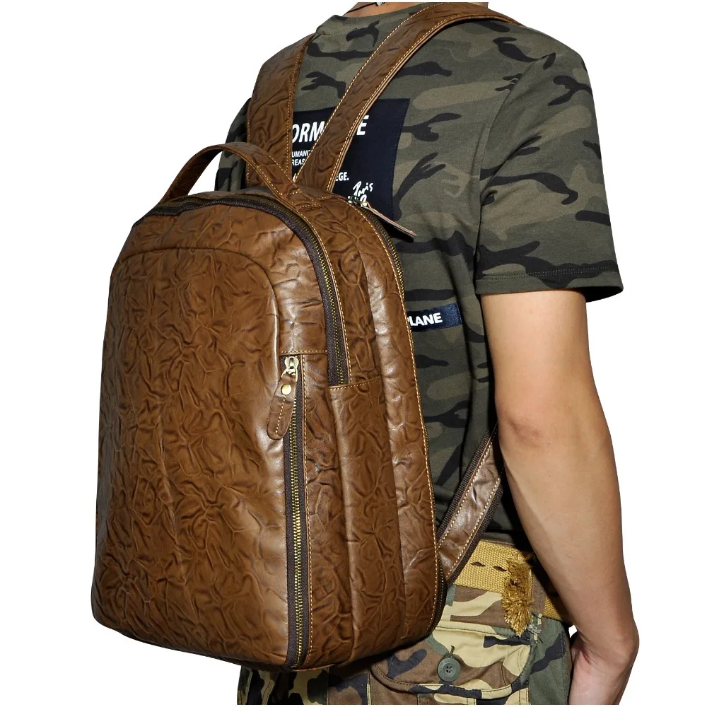 Мужская Дизайнерская Повседневная Дорожная сумка из натуральной кожи, Модная студенческая Студенческая сумка для ноутбука, мужской рюкзак 621