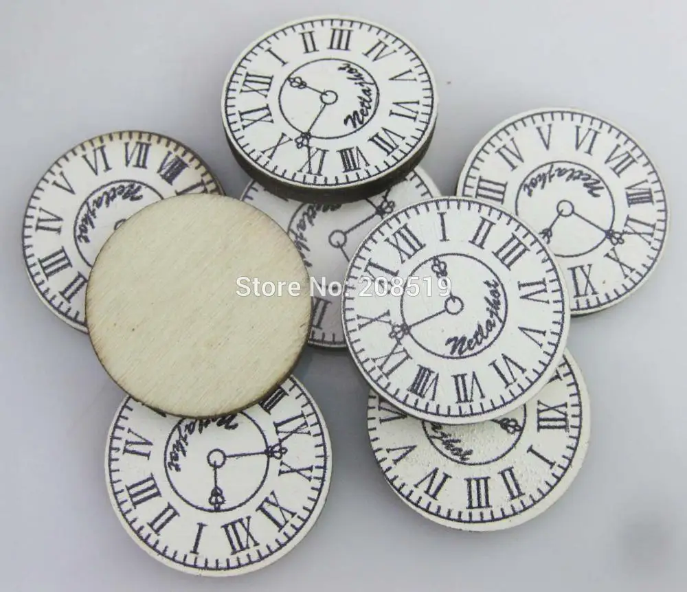 

WBNVVA 1" Round buttons for craft design 100 pieces flatback embellishment NOT hole DIY Supplies wood button
