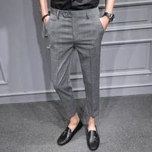 Summer Autumn New Polyester M-4XL Slim Casual Men's Cropped Pants Individuality Fashion Popularity Simple Classic City Youth
