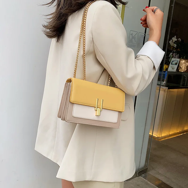 

2019 Women Messenger Bags Chain Women's Bags Designer Flap Bag Fashion Shoulder Bag Female PU Leather Handbags 580