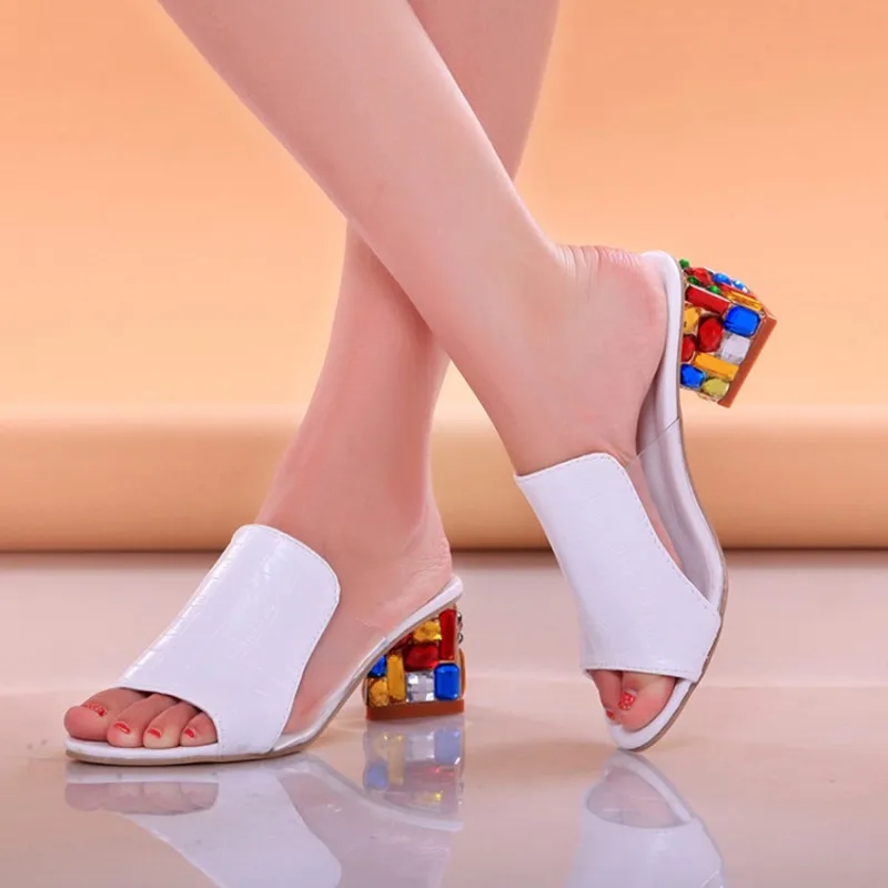 

Women Sandals 2018 Ladies Summer Slippers Shoes Women high Heels Crystal Sandals Fashion Rhinestone summer shoes new