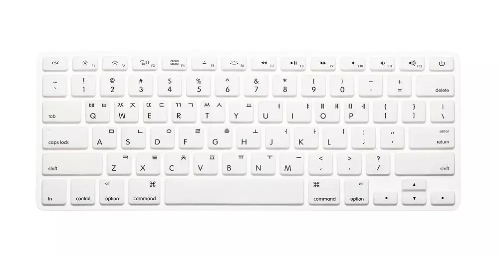KR Корейская клавиатура силиконовая клавиатура чехол для Apple macbook Air Pro retina 13 15 17 для mac book ноутбук пленка - Цвет: White