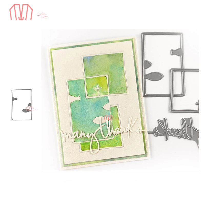 

Mai Fish In Rectangle Frame Metal Cutting Dies Stencils for DIY Scrapbooking photo album Decorative Embossing DIY Paper Cards
