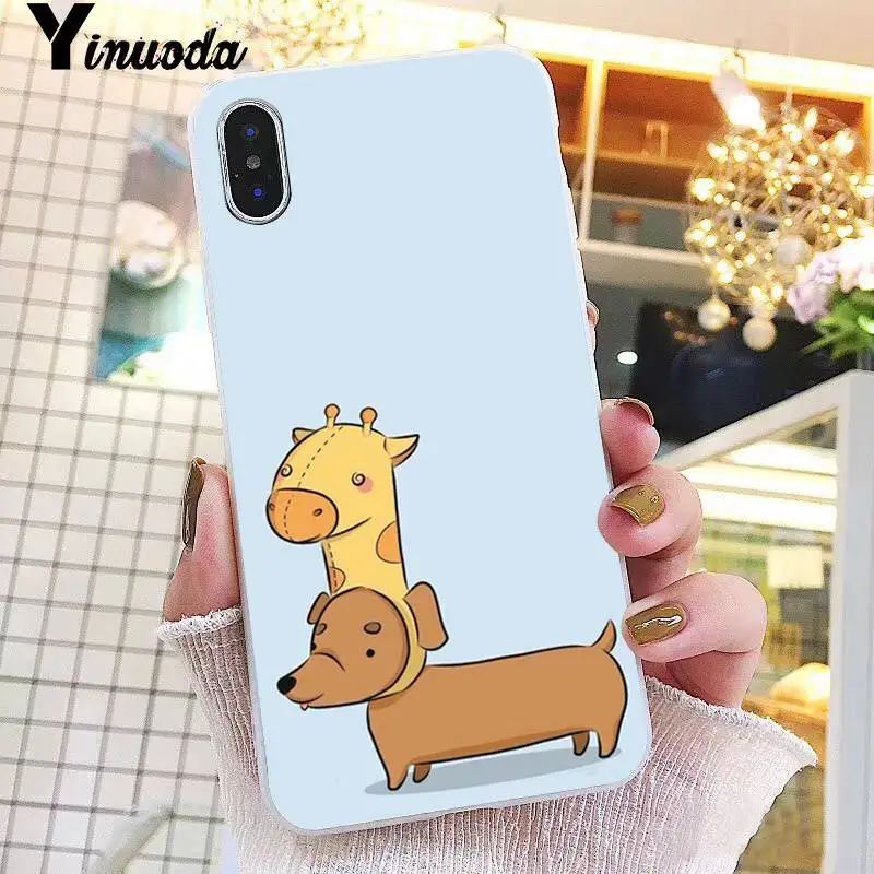 Yinuoda животные Собаки такса мягкий чехол для телефона iPhone 8 7 6 6S Plus X XS MAX 5 5S SE XR 10 чехол 11 pro max