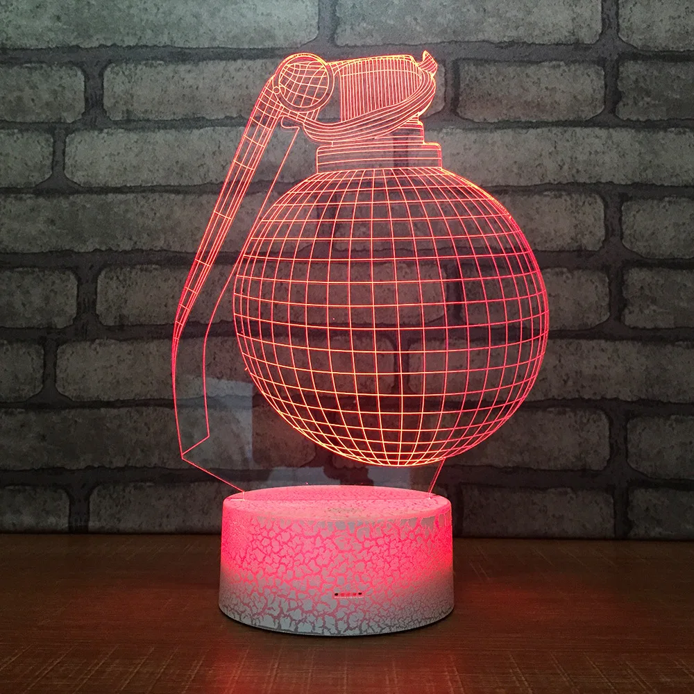 Boogie Bomb neue 3D-Lampe 7 Farben Schreibtisch Schlacht Royale Geschenk für Freund Gamer Sohn Enkel Geburtstag Dekor LED-Licht 