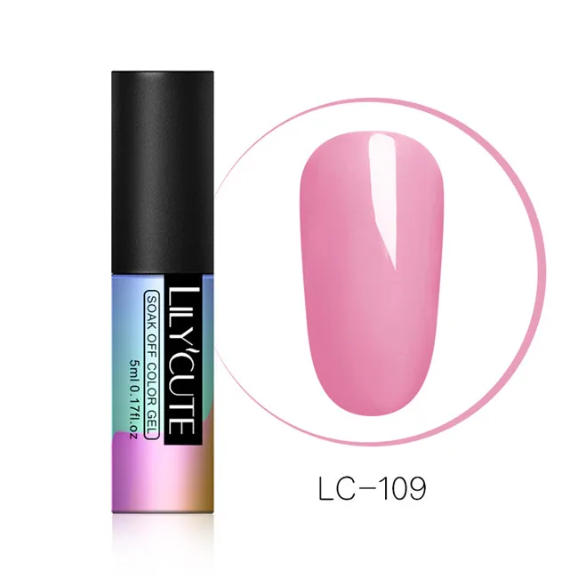 LC-109 LILYCUTE 5 мл; Гель-лак для ногтей розовая красная роза с блестками Золотая Серия длительный Замачивание от ногтей гель УФ лак для ногтей - Цвет: LC-109