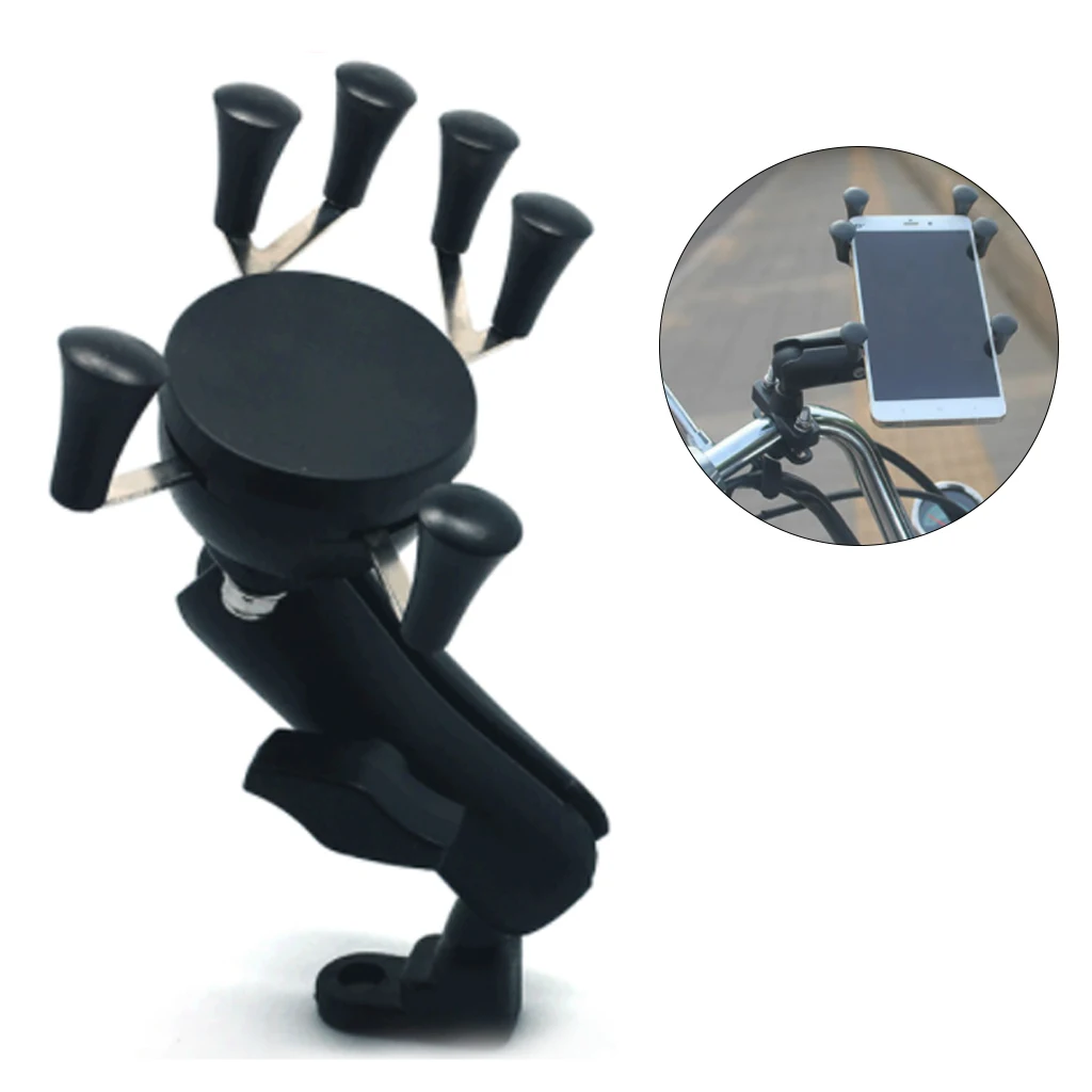 

Motorcycle Handlebar Bike Mobile Cell Phone Mount Holder Support Bicycle Silicone Six-claw Phone Stand For Smartphone GPS