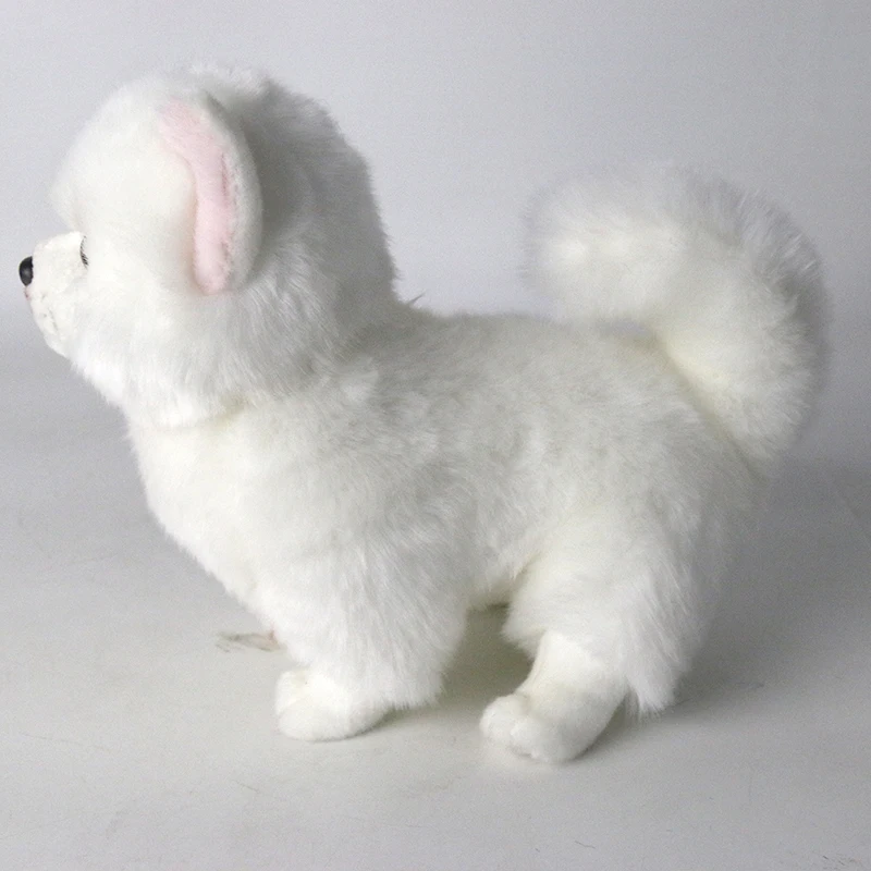 Dorimytrader качество красота Белая собака померанский плюшевая игрушка мягкие милые животные кукла для собак детский подарок 28 см X 12 см X 22 см DY50058
